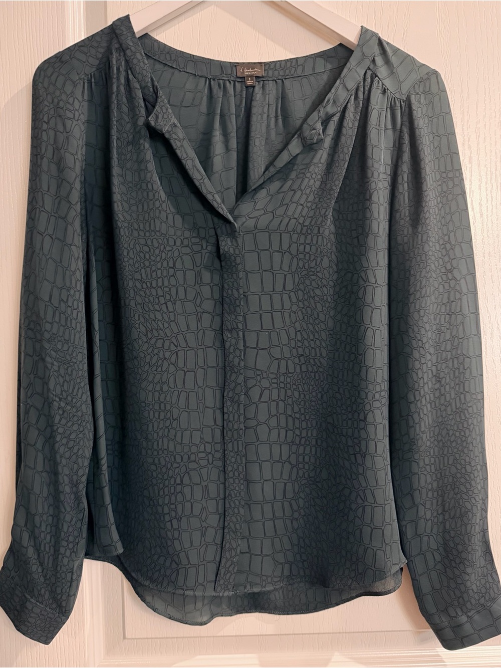 Babaton Teal Blue Silk Blouse, NWOT